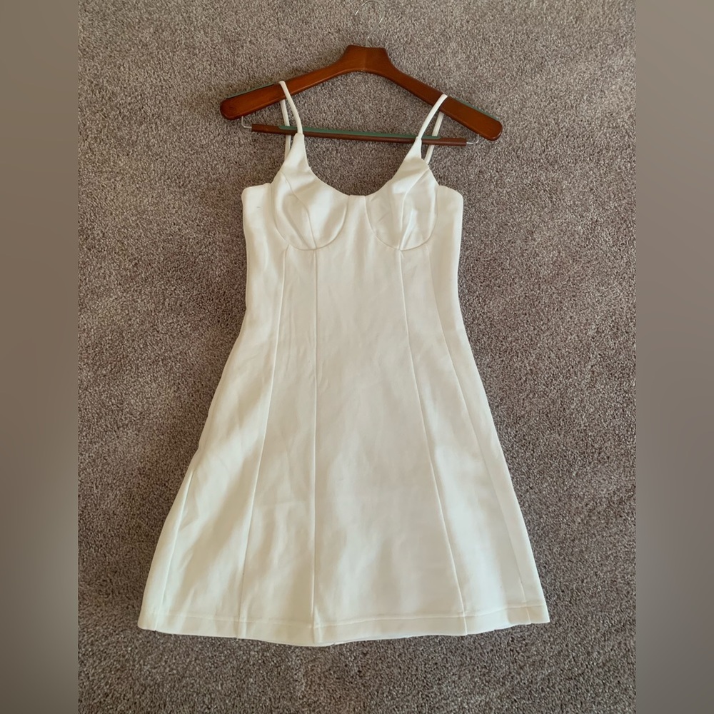 Cotton Blend Bustier Mini Dress